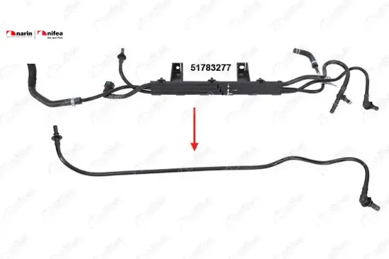 Yakit Borusu Braket Hariç Doblo 1.3 Multijet 05>10 Nifea  51783277/ 51755592  FIAT 14611 resmi