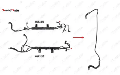 Yakit Borusu Braket Hariç Doblo 1.3 Multijet 05>10 Nifea  51755592/ 51764487/ 51783277/   FIAT 14612 resmi