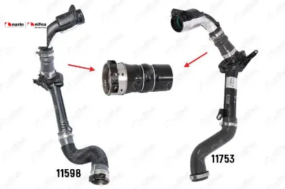 Turbo Hortumu Plastik Boru Hariç Ok İle Gösterilen Küçük Hortum Fluence Megane Iii 1.5 Dci 08-15 resmi
