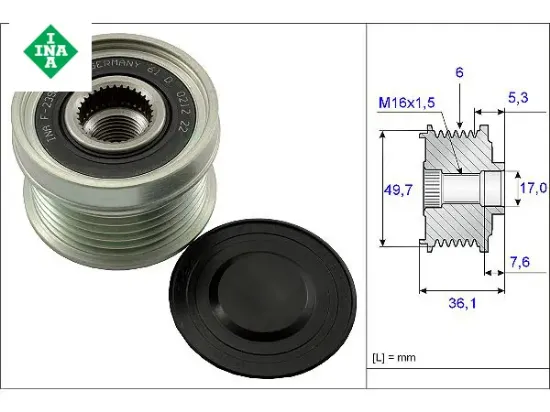 Alternatör Rulmani        Ssangyong Actyon-kyron-rexton 2.0xdi resmi