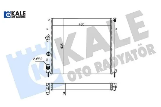 Radyatör Kng 97> 1.9d (klimasiz+mek) Kale Radyatör  8200747214-7701352898-7700312858   0534351AB resmi