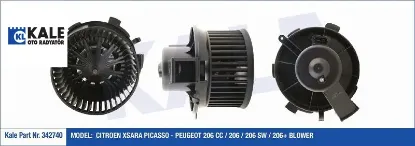 Kalorifer Motoru Xsara Picasso-206-206+ Kale Radyatör  6441.J9/ 6441W4/ 1606357480/ /   342740 resmi