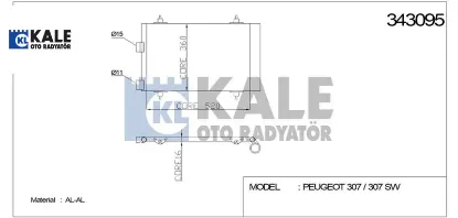 Klima Radyatörü 307 1.4i-1.6hdi (01-08) Kale Radyatör  6455.AA/ 94570/    343095 resmi