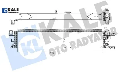 Turbo Radyatörü Ducato 2.2 Jtd 21=> [brazing] [780x142x56] resmi