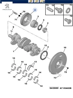 Krank Kasnaği 107-206-307 Tu3jp/tu5jp Peugeot    PEUGEOT, CITROEN 0515.N0 resmi