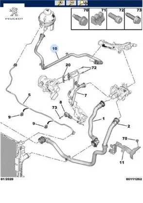 Yedek Su Depo Hortumu//peugeot Peugeot 9673473980 resmi