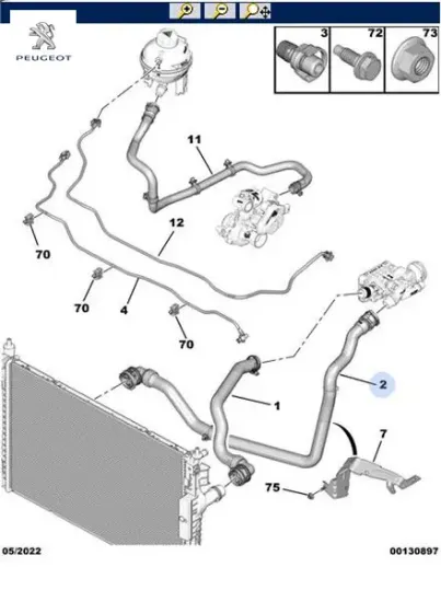 Su Hortumu  308 Ii-508-3008-5008-partner-rifter-berlingo-c4 Pcs-c5 Aircross Dv5 Peugeot 9812751880 resmi