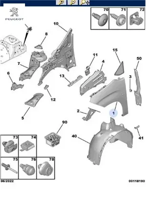 Ön Çamurluk Peugeot 9816482780 resmi