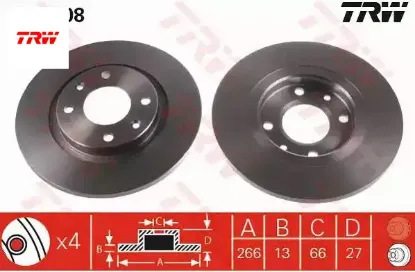 Ön Fren Disk Aynasi Partner-301-c3-c4 14-> resmi