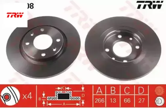 Ön Fren Disk Aynasi Partner-301-c3-c4 14-> resmi