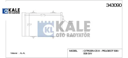 Klima Radyatörü C5 Iii – 508 Dv6c-ep6ldt – Ep6dt Kale Radyatör  6455.JA/ 6455.JC/ 9684993080   343090 resmi