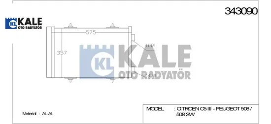Klima Radyatörü C5 Iii – 508 Dv6c-ep6ldt – Ep6dt Kale Radyatör  6455.JA/ 6455.JC/ 9684993080   343090 resmi
