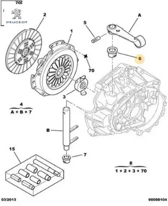 Debriyaj Çatal Üst Burcu  106-306-xsara 1.4/1.6 resmi