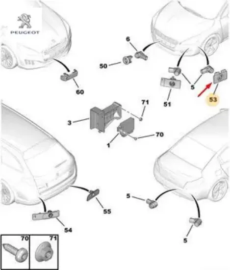 Ön Sensör Bağlanti Ayak Peugeot 7422.Z0 resmi