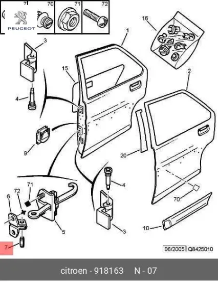 Kapi Gergi Demir Pimi 106 306 405 Peugeot 9181.63 resmi