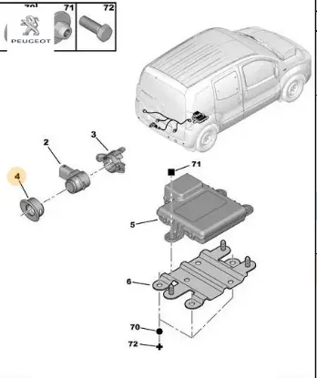 Park Sensör Bağlanti Ayak Peugeot 6590.EJ resmi