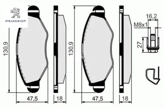 Ön Fren Balata 206 T.model 1.4i/1.6i/1.4hdi 4253.02/ 425320.04 resmi