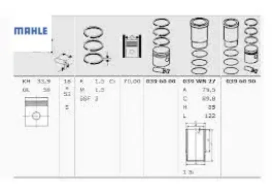 Piston Segman Gömlek 70,00mm  106-205 Tu9 954cc 0114.L6 resmi