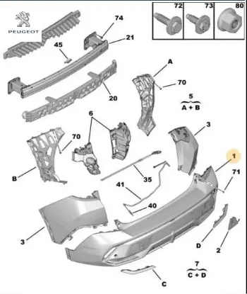 Tampon Eteği Peugeot 16886592XT resmi