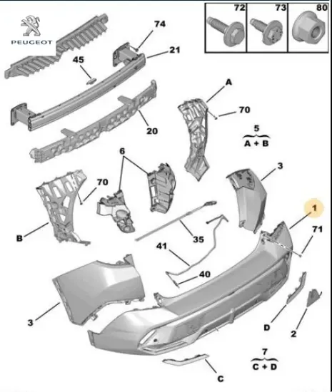 Tampon Eteği Peugeot 16886592XT resmi
