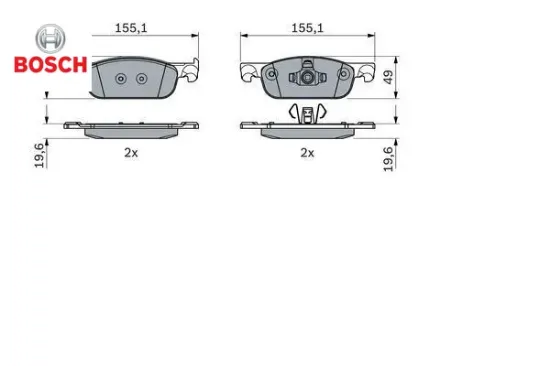 Ön fren balatası clıo ıv 12 symbol ııı 13 sandero ıı 13 logan mcv ıı 14 logan ıı 13 0.9tce 1.0sce 1. 410605536r/ 410604682r resmi