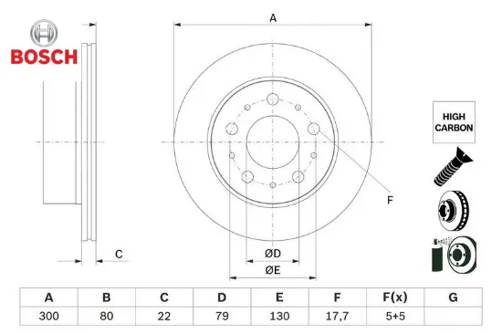 Arka fren diski fıat ducato 06> peugoet boxer 06> havalı disk (300x22x19.9mm) adet fiyatı 51957511/ 51957512/ 1612435780 resmi