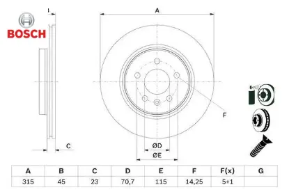 Arka fren diski ınsıgnıa 17 jant adet bg4968c/ 13521009/ 13595816 resmi