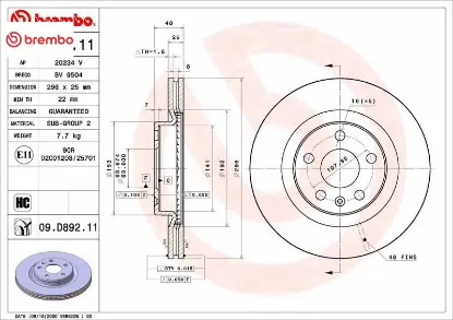 Ön fren dısk volvo xc40 536 2017/10 > 31471414/ 32300121 resmi