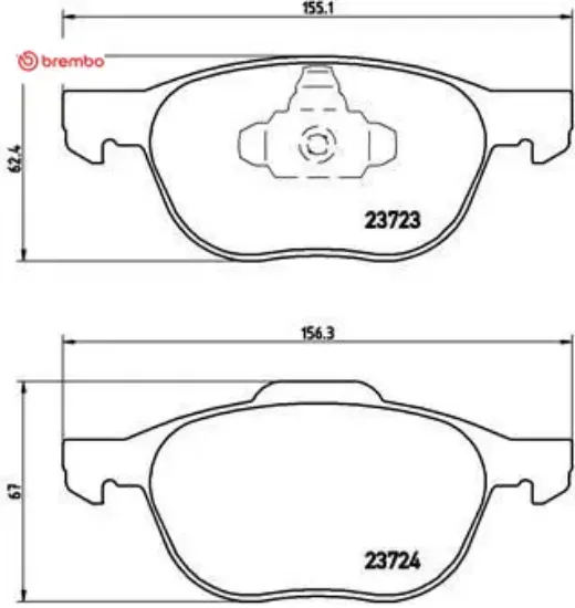 Fren balatası on focus cmax 04-15 3 03 10 s40-v50-c30-c70 04-13 3m512k021aa resmi