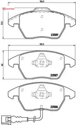 Ön balata fişli caddy ııı 04 golf ıv v vı 97 jetta passat 05 polo 09 octavıa 04 1k0698151/ 1k0698151e/ wva23587 resmi