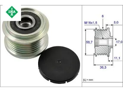 Alternatör kasnağı  boxer-transit 2.2 tdcı 06-> 77364082/ f-554766.01/ 59914 resmi