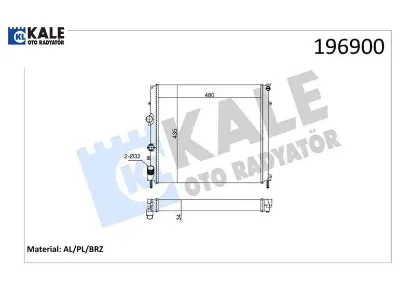 Motor su radyatörü kangoo 97 1.9d klimasız mek 479x442x34 1 sıra alb sistem 8200747214/ 7701352898/ 7700312858 resmi