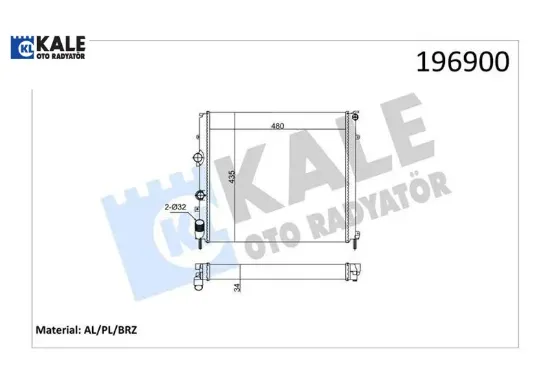 Motor su radyatörü kangoo 97 1.9d klimasız mek 479x442x34 1 sıra alb sistem 8200747214/ 7701352898/ 7700312858 resmi
