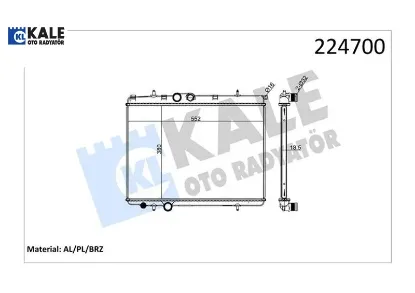 Radyatör 206 1.4-1.6 klimalı 732886 1330.38/ 1330.H5/ 1330.F8/ 1330.B3 resmi