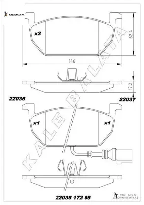 Balata ön a3 cabrıo-lımousıne-sportback 12 - 5q0698151c resmi