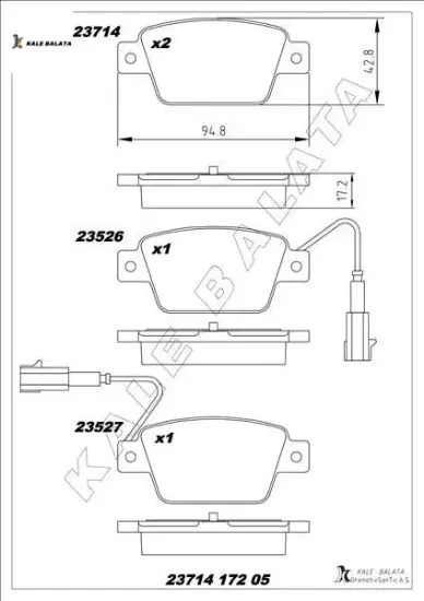 Arka fren balatası stılo 02 lınea 07 bravo ıı 07 14 mito 08 multıpla 99 77364590/ 77363518/ 77362768/ 9949280 resmi