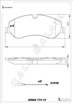 Ön balata transıt v363 14 -transıt custom 2.2 tdcı 12 kablolu mebk2j2k021aa/ bk212k021aa / 1842632 resmi