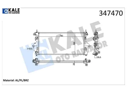 Su radyatörü ducato 2.3d 06 mt brazıng 780x368x26 3062308080 1349196080/ 1349207080/ 1362308080 resmi
