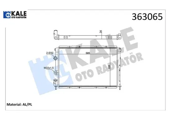 Brazıng versiyonu kl128000 megane ı ba0/1 1.4i 16v 96 03 mt mekanik 585x398x34 su radyatörü 7700838133/ 7701352605 resmi