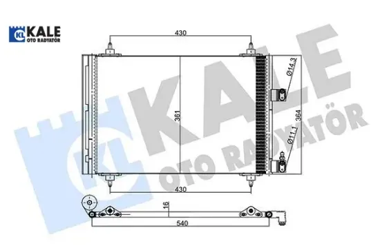 Klima radyatörü    307-307 sw-c4-c5 6453.Fh/ 6453.Fp/ 6455.Ac resmi