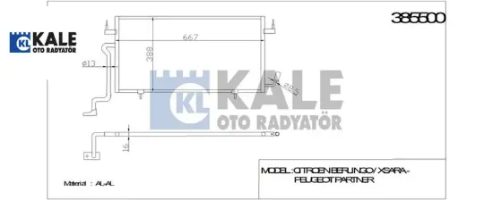 Klima radyatörü partner-xsara 97-00 1.8-1.9d 6455.Y2/ 6455.W4/ 94276/ 81704 resmi