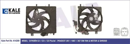 Fan motoru+davlumbaz 1007-207-c2-c3 1.4-1.6 250w 3 1253.C6/ 1253.E9/ 1253.H3/ 853 resmi