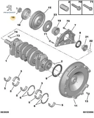Krank kasnak civata pulu 3m5q6359aa/  resmi