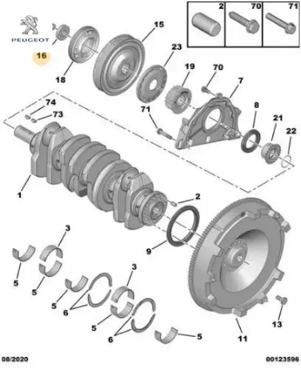 Krank kasnak civata pulu 3m5q6359aa/  resmi