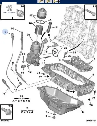 Yağ çubuğu dw10cted 308-3008-407-508 expert ııı 1174.G9  Peugeot resmi