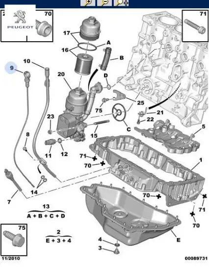 Yağ çubuğu dw10cted 308-3008-407-508 expert ııı 1174.G9  Peugeot resmi