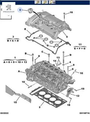 Yağ dolum kapağı 1180.S9  Peugeot resmi