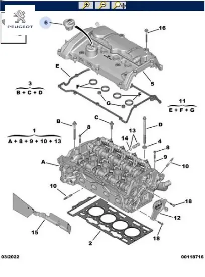 Yağ dolum kapağı 1180.S9  Peugeot resmi