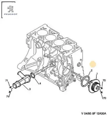 Devirdaim pompası 106-206-306-309-205-405-tu5jp 1201.E4  Peugeot resmi