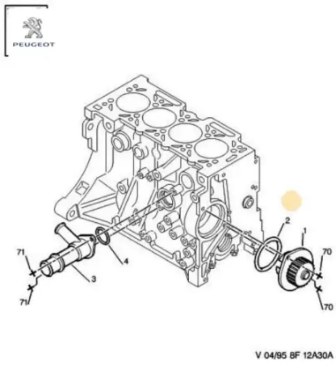 Devirdaim pompası 106-206-306-309-205-405-tu5jp 1201.E4  Peugeot resmi